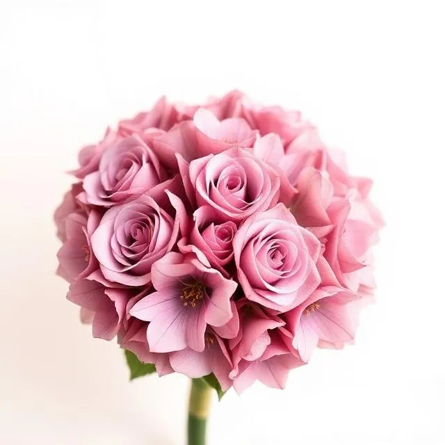 Dusty Rose Posy: a rounded posy of dusty-pink roses and soft blossoms, for flower delivery in Kowloon