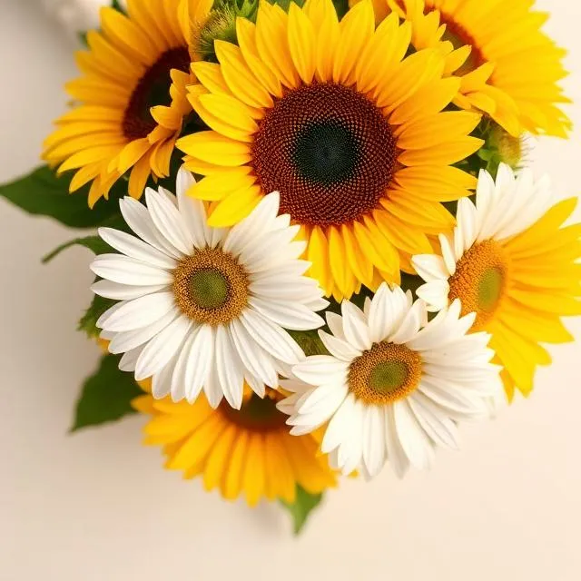 Sunflower Sunshine by Stellas Florist: golden sunflowers with crisp white daisies